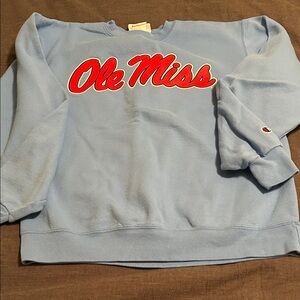 Champion Women's Light Blue Ole Miss Crewneck Sweater